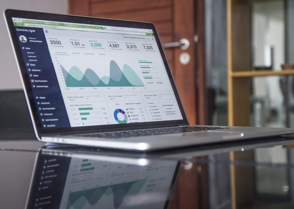 Local SEO analytics dashboard tracking rankings, traffic and results